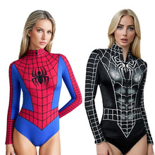 Load image into Gallery viewer, Superhero Spiderman Bodysuit for Women Captain America Cosplay 3D Print Long Sleeve Swimsuit Adult Halloween Carnival Costumes