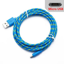 Load image into Gallery viewer, 2.4A Micro USB Cable 0.5m/1m/2m/3m Data Sync USB Charge Cable For Samsung Huawei Xiaomi Android Nylon Braided Microusb Data Cord