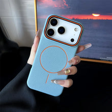 Load image into Gallery viewer, Frosted Hit Color Lichee Pattern Magnetic Phone Case For iPhone 17 Air 16 15 14 13 12 11 Pro Max Plus For Magsafe TPU Soft Cover