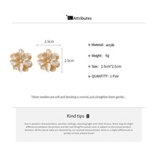 Load image into Gallery viewer, White Acrylic Flocking Three-dimensional Flowers Stud Earrings for Women Sweet Floral Girl Earring Versatile Fashion Ear Jewelry
