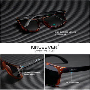 KINGSEVEN TR90 Polarized Square Retro Sunglasses Men Women Carbon Fiber Outdoor Sports