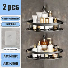 Load image into Gallery viewer, Bathroom Shelf No Drill Wall Mounted Shampoo Bottle Shower Corner Rack Toilet Storage Rack Aluminum Bathroom Kitchen Accessories