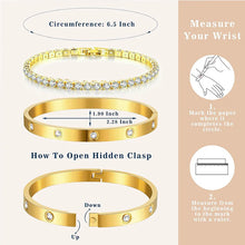Load image into Gallery viewer, Stackable Gold Tennis Bracelets for Women 14K Gold Plated CZ Jewelry