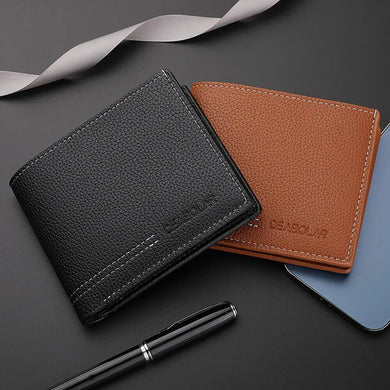 Men's Ultra-Thin Minimalist Wallet PU Leather Multi-Slot Slim Design Compact New