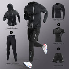 Load image into Gallery viewer, 3-7Pcs Men's Ice Fiber Quick-Dry Running Fitness Full Set/Suit Tracksuit For Marathon, Training Cycling，Jogging,Gym， sweatpants