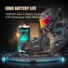 Load image into Gallery viewer, Freedconn R1 Plus Motorcycle Intercom Helmet Dash Cam Bluetooth Headsets Handsfree Communicator Video Record 1080P Interphone
