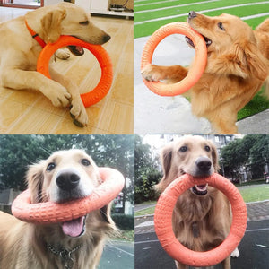 Orange Dog Flying Disk Toy: Interactive Training Ring Puller for Dogs