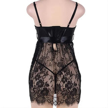 Load image into Gallery viewer, Lace Babydoll Nightdress: Sexy Women&#39;s Sleepwear Set with G-string