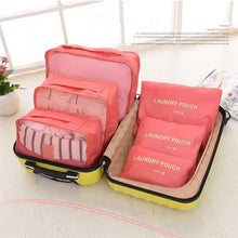 Load image into Gallery viewer, 6-Piece Waterproof Travel Storage Bag Set - Large Capacity Luggage Organizer with Zipper