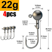 Load image into Gallery viewer, JYJ 1g 2g 3g 4g 5g 10g 20g 22g 25g 28g crank Jig head hook fishing hook head Jig lure hard bait soft worm jig hook for fishing