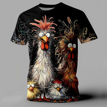 Load image into Gallery viewer, Funny Men's T Shirt Animal Chicken Print Summer Casual Short Sleeve Tee Street Fashion O-Neck Pullover Men's Oversized Clothing