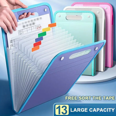 13-Pocket File Folder - Macaron Color A4 Organizer - Accordion Document Holder
