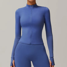 Load image into Gallery viewer, Yoga Long Sleeve Sports Jacket Women's Zip Fitness Yoga Shirt Slim Fit Gym Top Activewear Running Coats Workout Cycling Clothes
