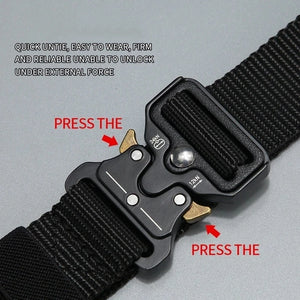 Men's Tactical Belt: Outdoor Hunting, Multi-Function Nylon, Marine Corps Canvas