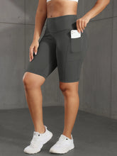 Load image into Gallery viewer, CHRLEISURE Women Solid Yoga Shorts with 3 Pockets High Waist Butt Lifting Workout Tights Gym Elastic Cycling Shorts Activewear