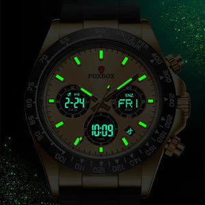 LIGE Fashion Military Watch for Men, Foxbox Brand, Silicone Band, Luminous, Waterproof