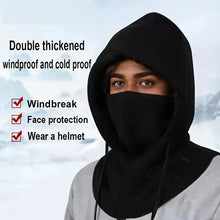 Load image into Gallery viewer, Unisex Winter Balaclava Knit Hood Windproof Bike Scarf Cap Men Women Warm Fleece Ski Mask with Drawstring Cold Weather Gear