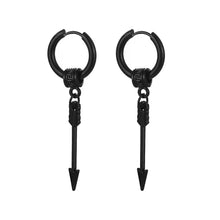 Load image into Gallery viewer, 1 Pairs Punk Stainless Steel Stud Earrings Black Earrings Set For Men Women Vintage Hip Hop Piercing Ear Jewelry