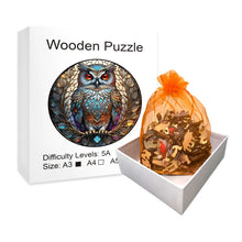 Load image into Gallery viewer, Circular Wooden Owl Puzzle: Unique Family Gift, Fun for Adults &amp; Kids