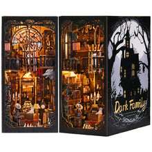 Load image into Gallery viewer, Book Nook Kit Dark Family DIY Wooden Puzzle Gothic style Halloween Bookshelf Dollhouse Model Bookend Building Home Decoration