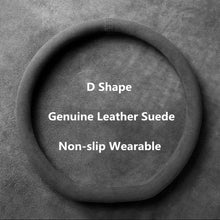 Load image into Gallery viewer, Car Steering Wheel Covers Cowhide Suede Steering Wheel Cover Wrap Universal 37-38cm Breathable Steering Covers Car Accessories