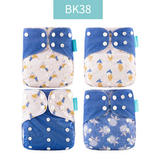 Load image into Gallery viewer, Happyflute New Desig Hot Sale 4Pcs OS Pocket Diaper Washable&amp;Reusable Absorbent Ecological Diaper Cover Adjustable Baby Nappy