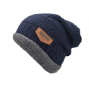 Men's & Women's Winter Beanie Hat - Thick Knitted Cap with Fur Lining, Warm Gorro