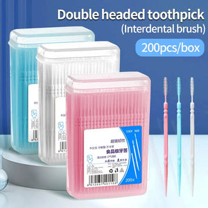 Disposable Toothpick Family Box 200pcs Ultra Fine Double Head Fruit Stick