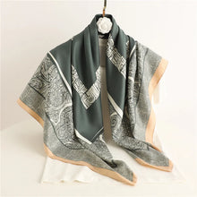 Load image into Gallery viewer, 90*90Cm Square Scarf Twill Silk Feeling Women Head Shawls and Wraps Luxury Hair Tree Print Neck Scarves Hijab Bandana Pashmina