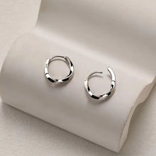 Load image into Gallery viewer, 925 Sterling Silver Round Stud Earrings for Women Simple Inlaid Design Hoops Earrings Wedding Party Jewelry Accessories Gifts