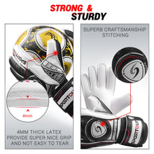 Load image into Gallery viewer, Sportout Goalie Gloves, Goalkeeper Gloves with Fingersave, Soccer Gloves, Breathable Soccer Goalie Gloves, 4mm Latex
