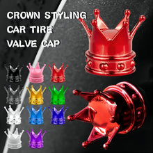 Load image into Gallery viewer, 4 PCS Universal Crown Car Wheel Tire Valve Caps Tyre Rim Stem Covers Airdust Decoration