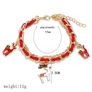 Christmas Alloy Multi-layer Hand Chains Deer Antler Retro Style Women's Jewelry