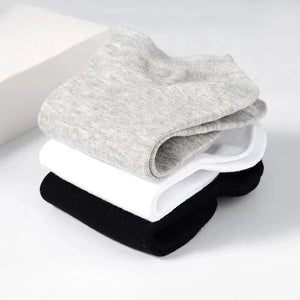 10 Pairs Men's Boat Socks: New Style Black White Grey Business Stockings