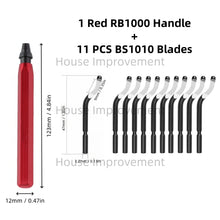 Load image into Gallery viewer, Deburring Tool Set with 11pcs High Speed Steel Swivel Blades Burr Removal Tool for Metal Resin PVC Pipes Copper Plastic Aluminum