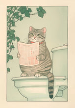 Load image into Gallery viewer, Japanese Tabby Cat in Bathtub Poster Prints Canvas Painting Retro Aesthetic Wall Art Picture Japandi Bathroom Toilet Home Decor