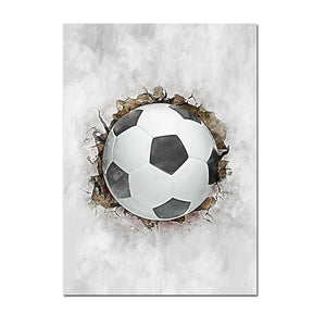 Football Basketball Poster Canvas Painting – Modern Sports Wall Art