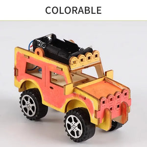 Small Electric Jeep Toy DIY Student Experiment Scientific Handmade Model