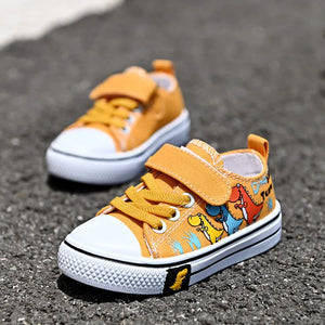 Kids Cartoon Dinosaur Canvas Shoes Boys Girls Casual Trainers