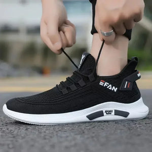 Men's Spring White Casual Shoes Breathable Non-Slip Walking Sneakers 2024 Lace-Up