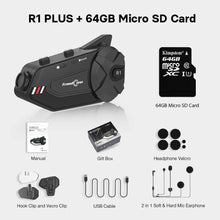Load image into Gallery viewer, Freedconn R1Plus Bluetooth Motorcycle Intercom Helmet Headset Wifi APP Speaker Headphone Motorbike Interphone Motor Dash Cam Dvr