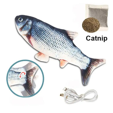 USB Charging Plush Fish Cat Toy - 3D Simulation Dancing Wiggle Interactive Pet Toy