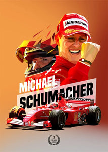 2023 F1 Legend Racing Poster - Schumacher Helmet Canvas Art, Formula 1 Wall Decor