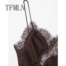 Load image into Gallery viewer, Women Sexy Irregular Lace Dress Fashion V Neck Hem Suspender Long Dresses 2025 New Fashion Party Vestidos