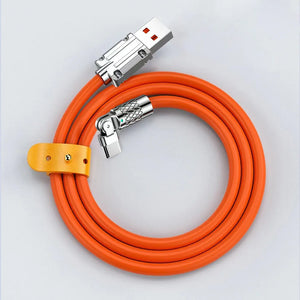 120W Fast Charge USB Type C Cable 180 Degree Rotation Elbow For Xiaomi Redmi Honor Phone Charger