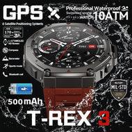 New T-Rex 3 Pro Dual-Band GPS Military Smart Watch 48mm 10ATM Water-Resistant 500mAh Battery Compass Altimeter AGPS Smart Watch