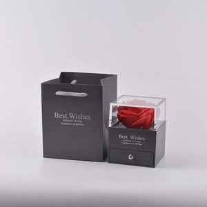 Zircon Heart Necklace Gift Set with Eternal Flower Box for Mother’s Day