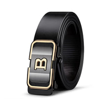Load image into Gallery viewer, Men's Toothless Automatic Buckle New Fashion Belt with Letter Button Business Fashion High Quality Belt Festival Gift Selection