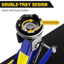 Load image into Gallery viewer, 2 Ton Hydraulic Trolley Steel Jack – Flat Lifting Height 135-320 mm with 360° Wheels | Car Lifter Axle Stand for Workshop &amp; Home