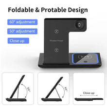 Load image into Gallery viewer, 3 in 1 Wireless Travel Charger Stand For iPhone 16~12 Pro Max iWatch S10~2 SE Ultra AirPods 4/3 Pro Foldable Fast Charging Dock
